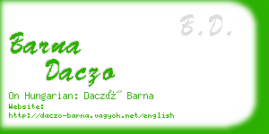 barna daczo business card